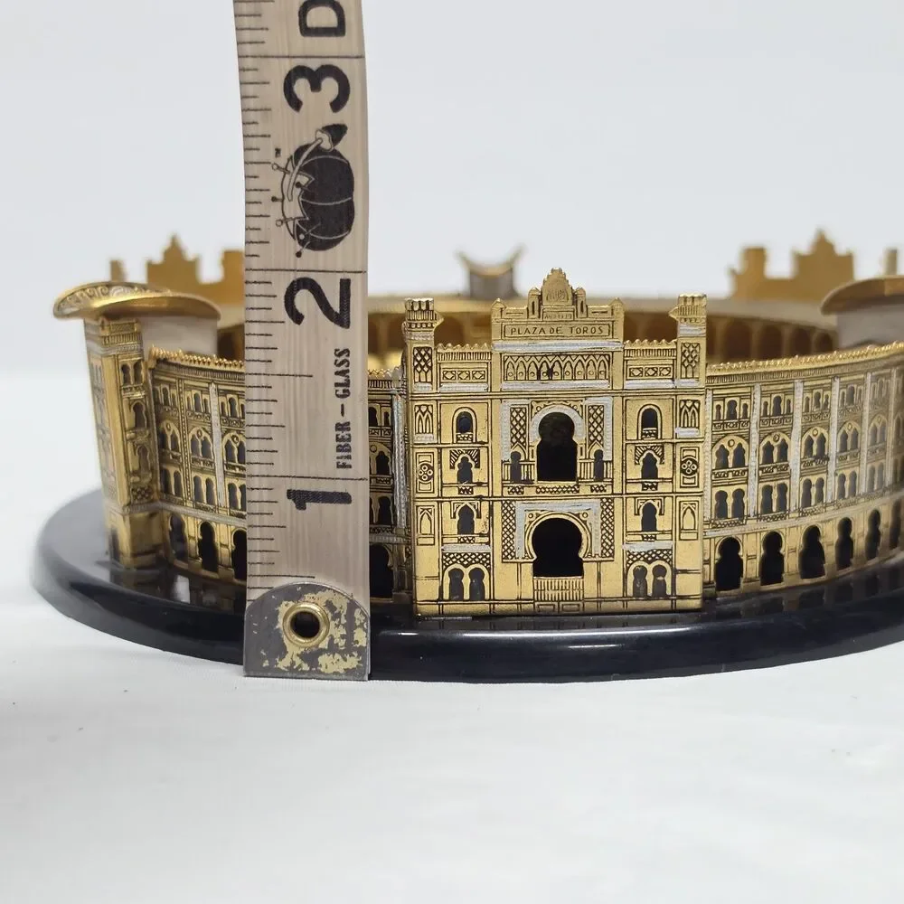 Vintage Metal Plaza De Toros Souvenir Building Ashtray Detailed Design Spain